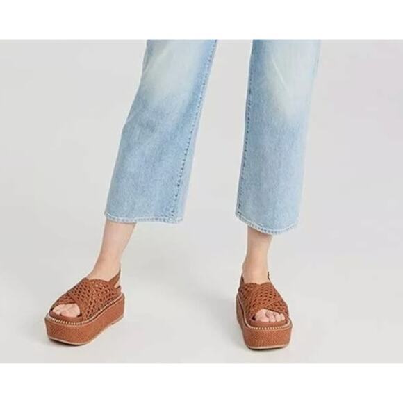 Ulla Johnson Gili Woven Leather Flatform Sandals Sundew Size 9/9.5 US 40 EU NIB - Picture 2 of 16